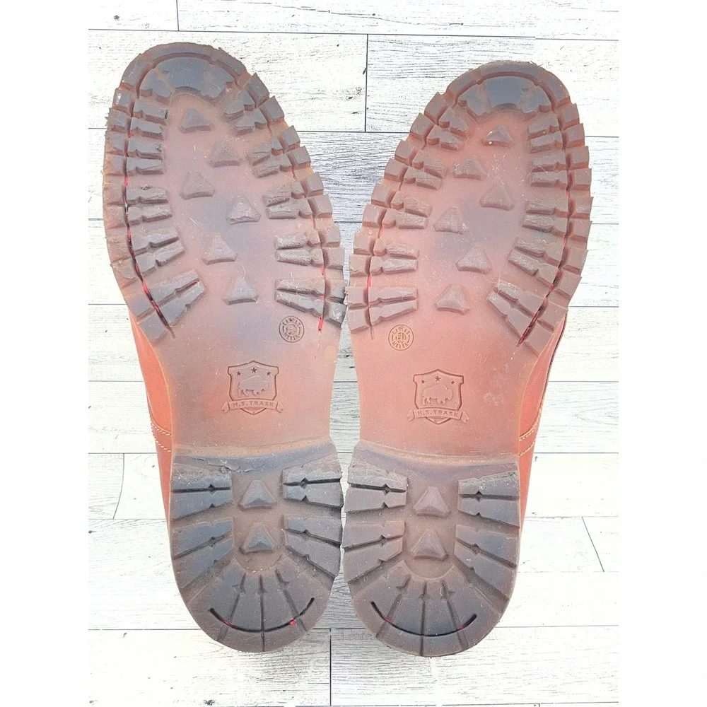 HS Trask‎ Mens Brown Leather Lug Sole Derby Shoes 30-0102 Size 11M